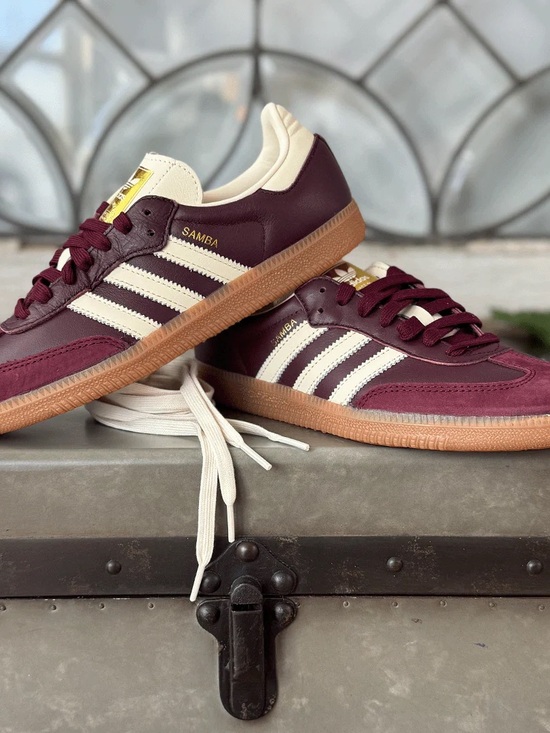 adidas Shoes - Adidas Samba Core Burgundy & Cream Women’s Sneakers 8